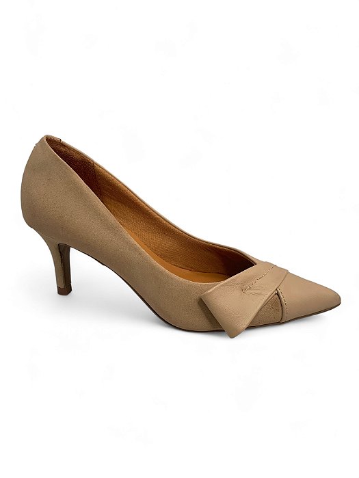 Scarpin Giulia Domna Nude Lateral Nobuck