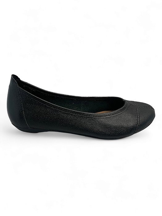 Sapatilha Your Shoes Preto Couro