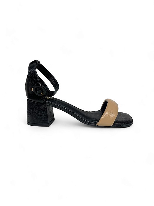 Sandália Your Shoes 365 Preto Tira Nude
