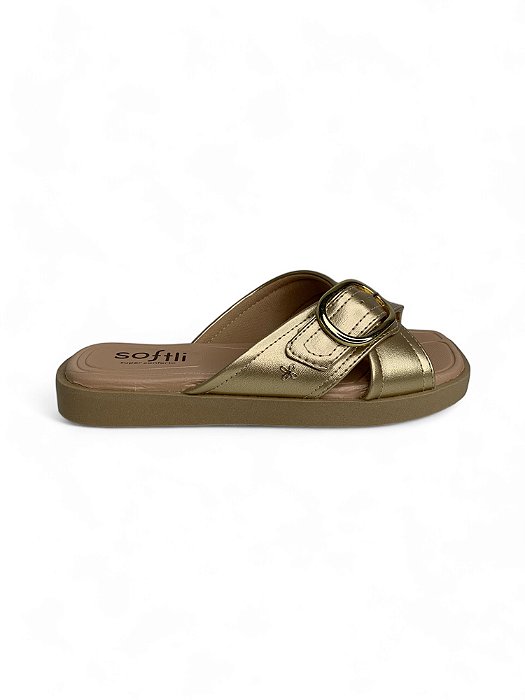 Chinelo Softli Dourada Cruzada