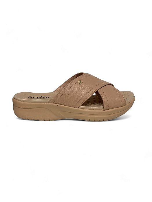 Tamanco Softli Nude Cruzado