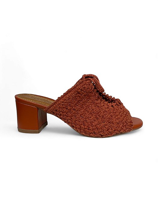 Tamanco Your Shoes Tricô Terracota