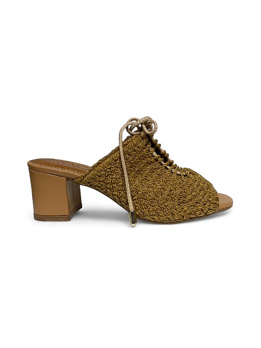 Tamanco Your Shoes Tricô Caramelo