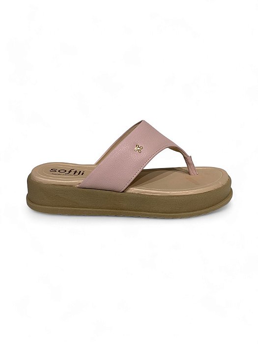 Chinelo Softli Flat Rosa Chá