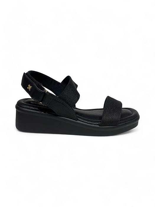 Anabela Softli Preta Velcro