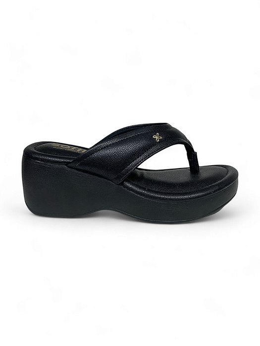 Chinelo Plataforma Softli Preto