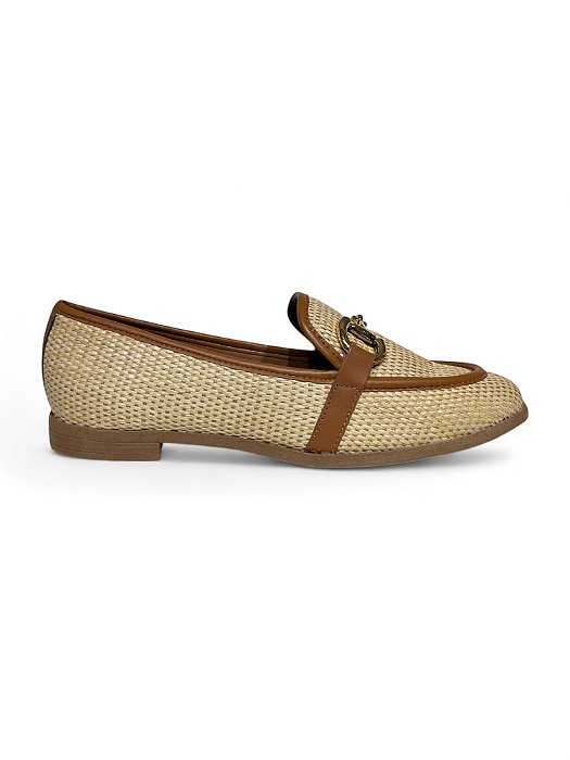 Mocassim Giulia Domna Ráfia Natural