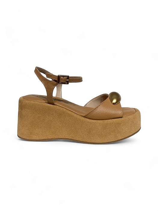 Sandália Your Shoes Caramelo Plataforma