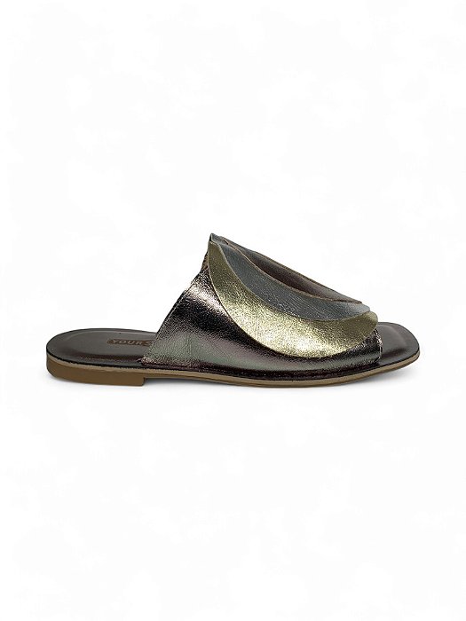 Rasteira Your Shoes Metalizado Tricolor