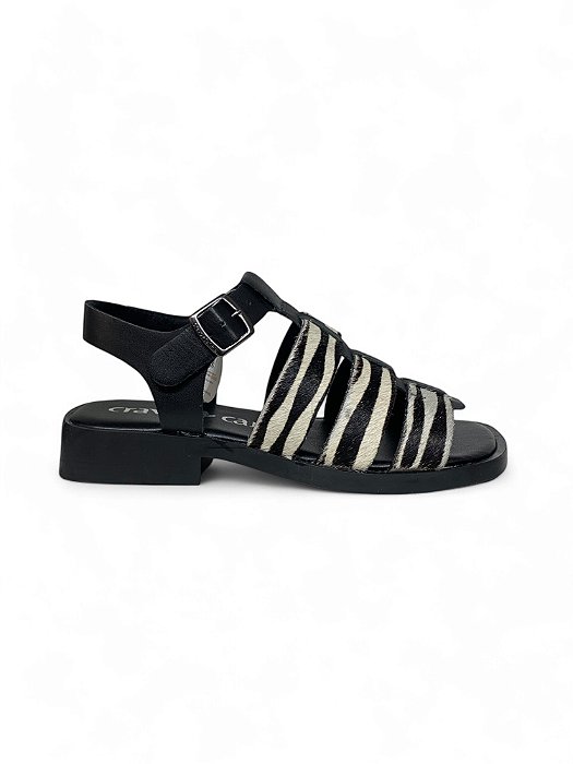 Sandália Cravo e Canela Zebra