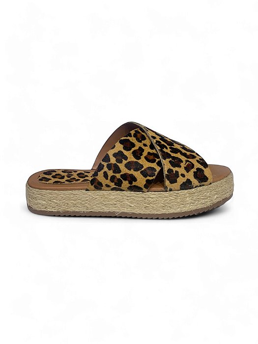 Tamanco Your Shoes Flat Onça Cruzada