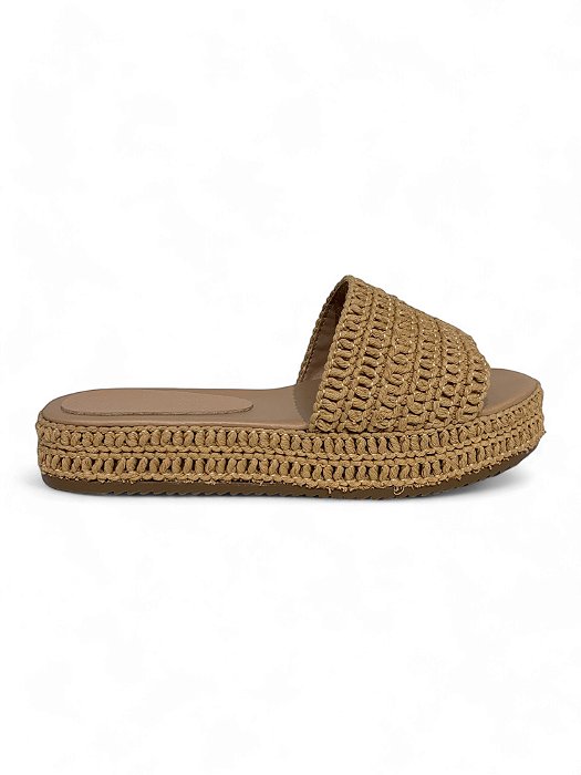 Tamanco Your Shoes Flat Trama Nude