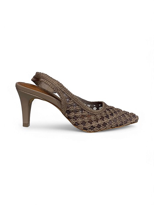 Slingback Your Shoes Fendi Trama Salto Alto