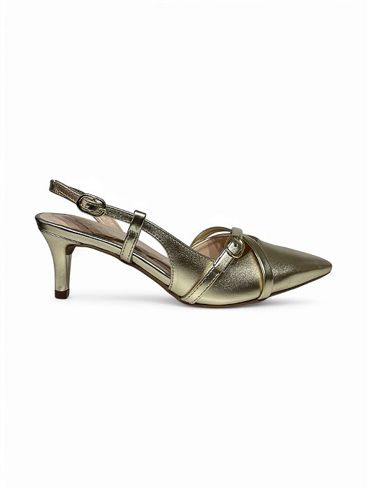 Scarpin Slingback Mariotta Dourado