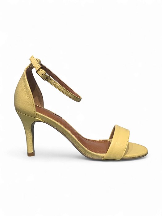 Sandália LiaLine Amarelo Manteiga Salto Alto Fino