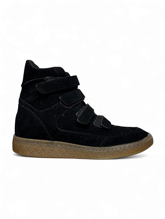 Tênis Sneaker HR Preto Camurça Cano Médio