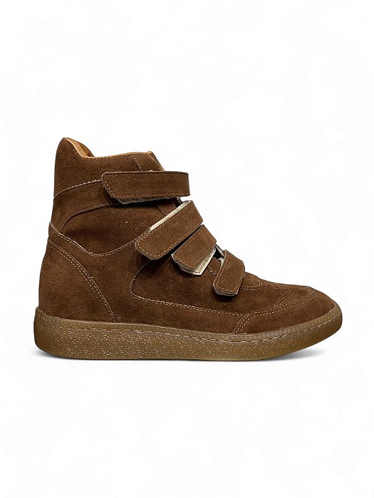 Tênis Sneaker HR Marrom Camurça Cano Médio