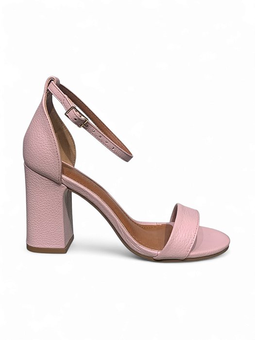 Sandália LiaLine Rosa Pastel Salto Bloco