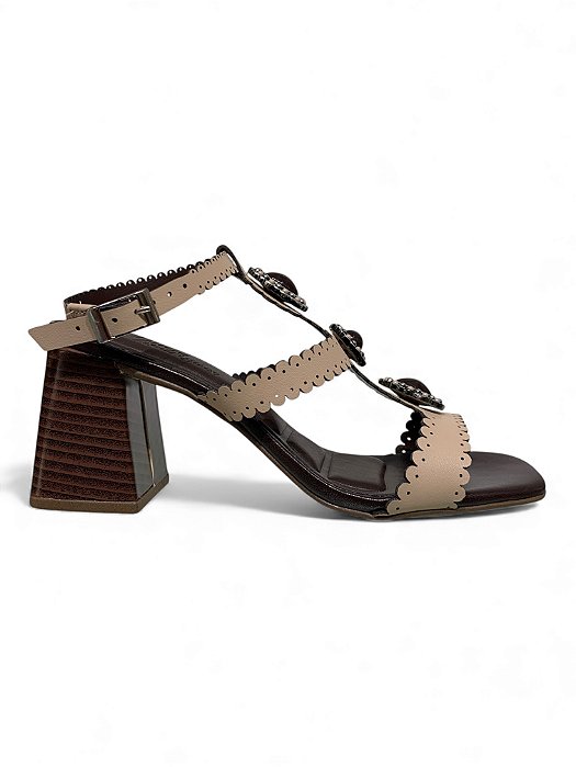 Sandália HR Nude e Marrom