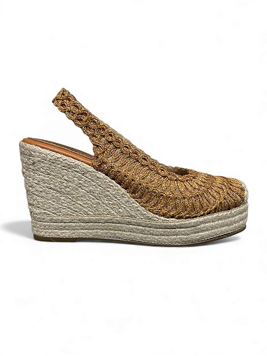 Anabela Your Shoes Caramelo e Dourado Corda