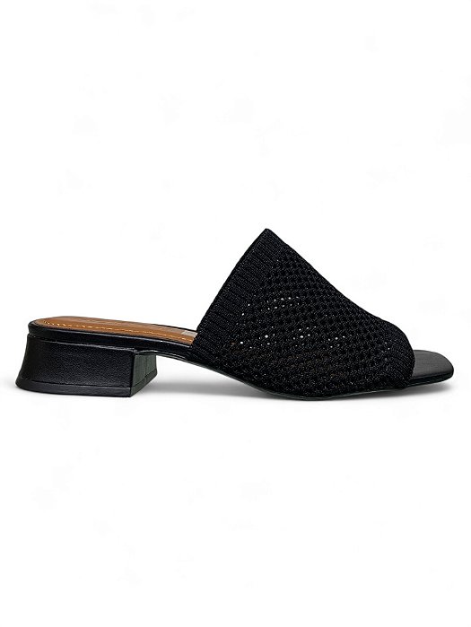 Tamanco Your Shoes Preto Trama