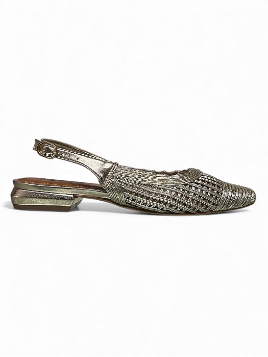 Slingback Your Shoes Dourada Trama