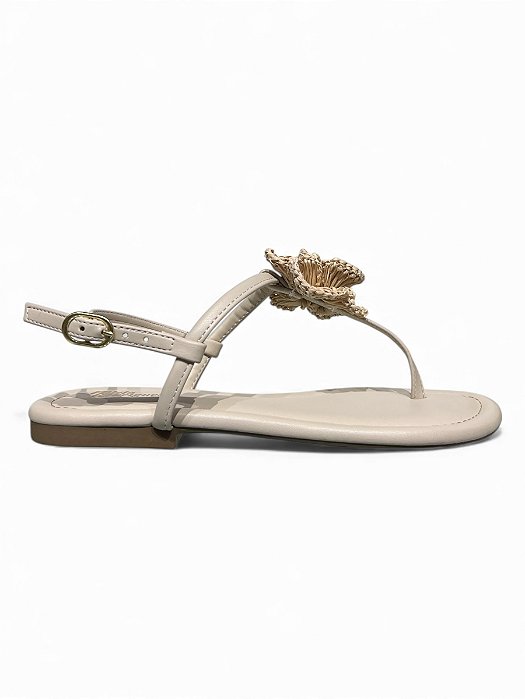 Rasteira HR Off White Flor