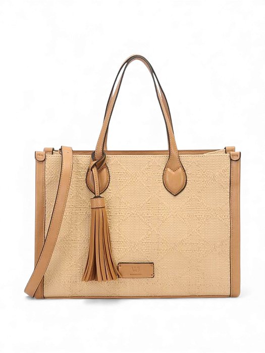 Bolsa WJ Satchel Nude Palha Grande