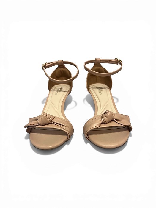 Sandalia HR Nude Laço Salto Baixo