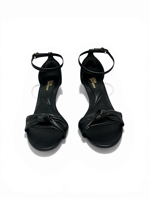 Sandalia HR Preta Laço Salto Baixo