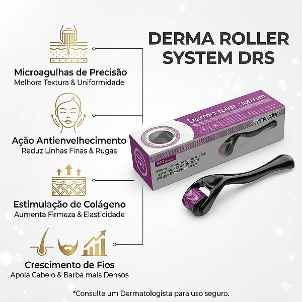 Dermaroller System 540 Microagulhas Titanio 0,50mm