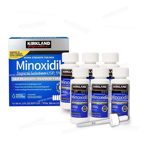 MINOXIDIL KIRKLAND 5% - 6 FRASCOS (CAIXA)
