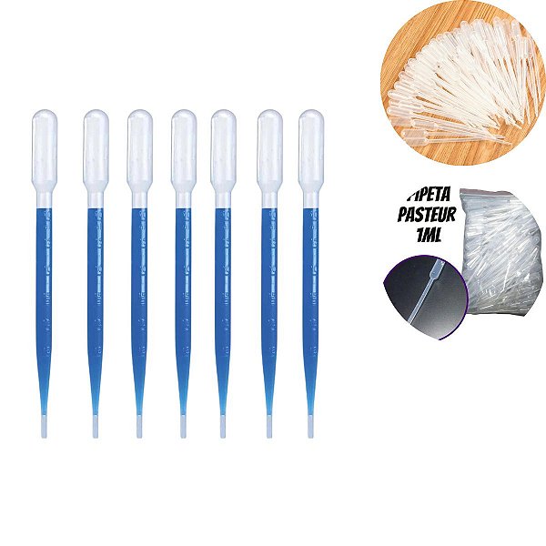 PIPETA PLÁSTICA PASTEUR 1ML - 50 UNIDADES