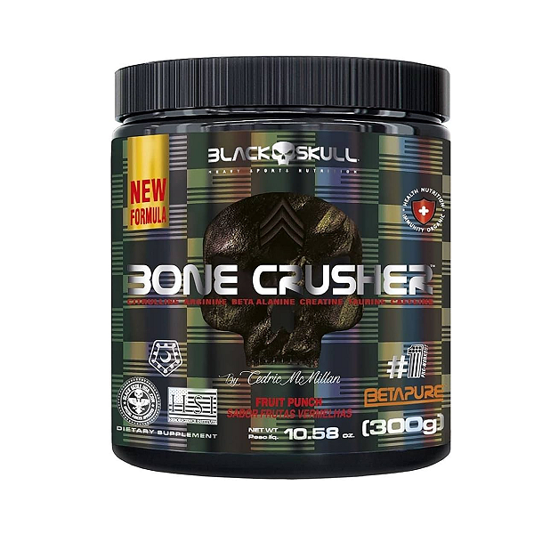 BONE CRUSHER FRUIT PUNCH  (FRUTAS VERMELHAS) 300G BLACK SKULL