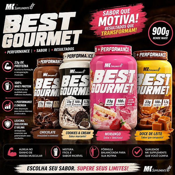 BEST WHEY GOURMET 900G MK SUPPLEMENTS