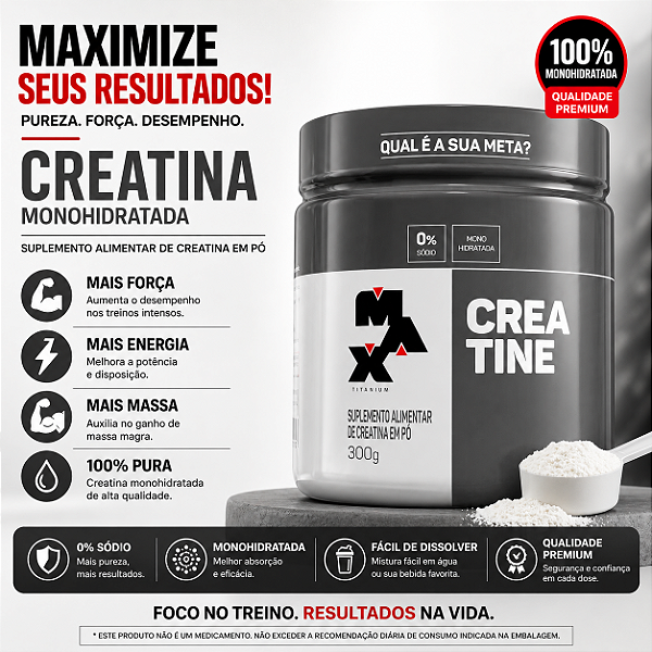 CREATINA MAX TITANIUM 300G PURA