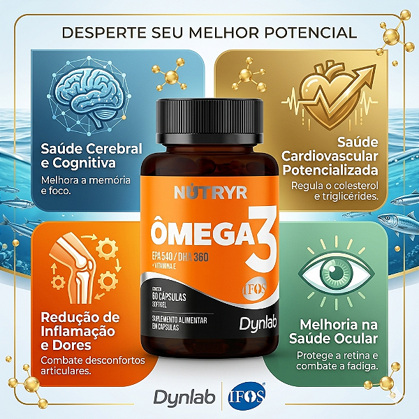 Super ômega 3 1000 DHA E 400 EPA - Dynlab