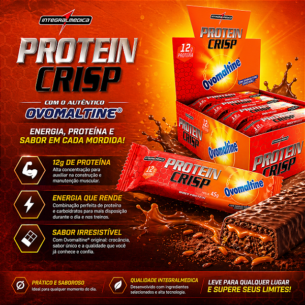 Protein Crisp - Cx 12und de 45g cada - Integralmedica