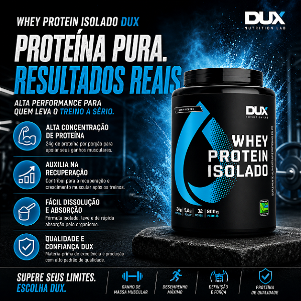 WHEY Isolado Sabor Baunilha - 900g - DUX