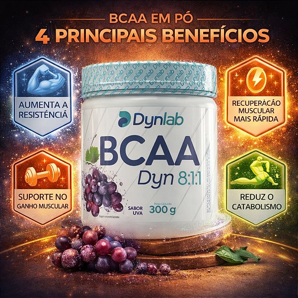 BCAA DYN 8:1:1  300G PÓ AMINOÁCIDOS DE CADEIA RAMIFICADA EM PÓ