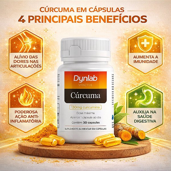 CURCUMA 130G DE CURCUMINA 30 CÁPSULAS |DYNLAB