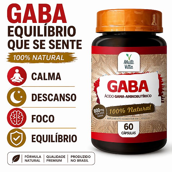 GABA MULTIVITTA 60 CPS 800MG 100% NATURAL