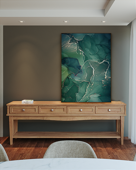 Quadro decorativo Abstrato Verde Esmeralda