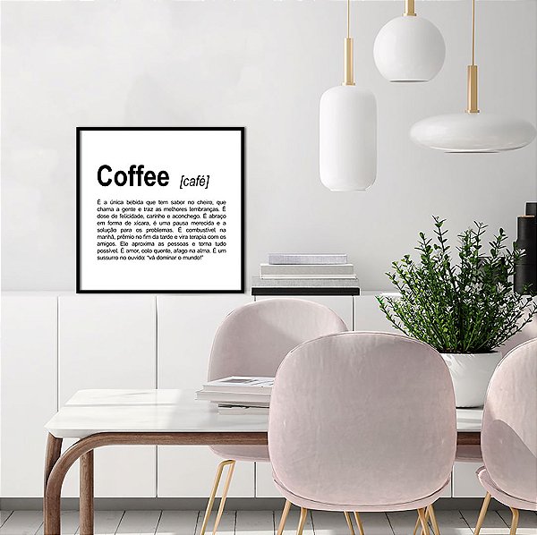 ENVIO IMEDIATO - Quadro decorativo Coffee 40x40cm (LxA) Moldura cor Preto