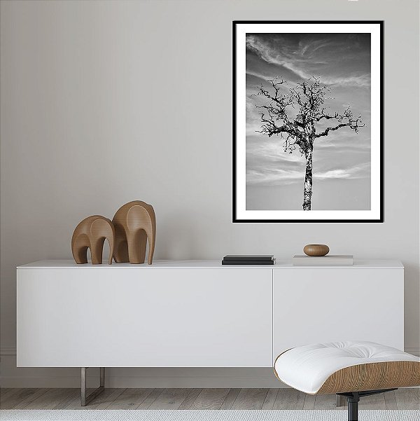 ENVIO IMEDIATO - Quadro Decorativo Árvore Artista Mariana Carlesso 60x80cm (LxA) Moldura cor Preto