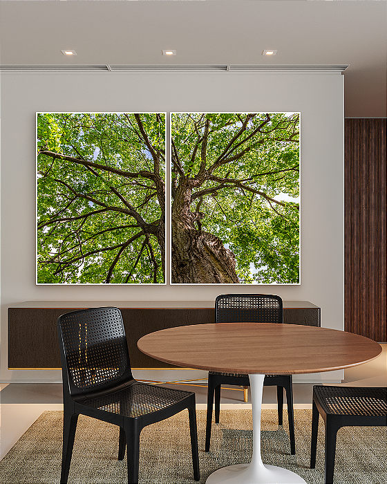 Conjunto com 02 quadros decorativos Árvore