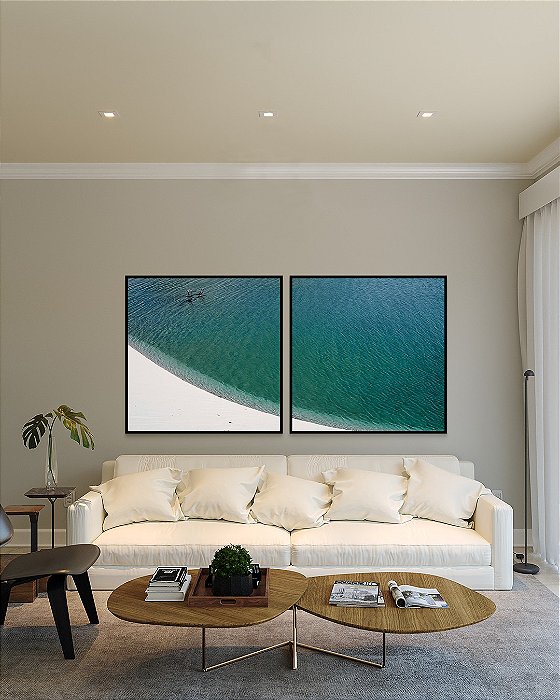 Conjunto com 02 quadros decorativos Lençóis Maranhenses - Artista Bruno Lacerda