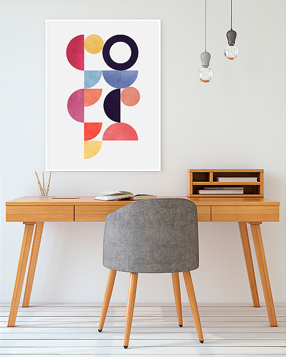 Quadro Decorativo Formas Geométricas Cores - Artista Vitor Costa