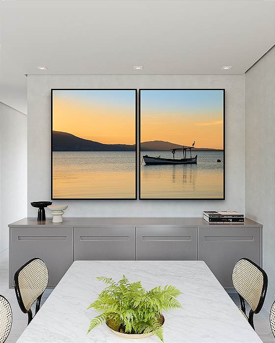 Conjunto com 02 Quadros Decorativos Amanhecer - Artista James Hilton Becker