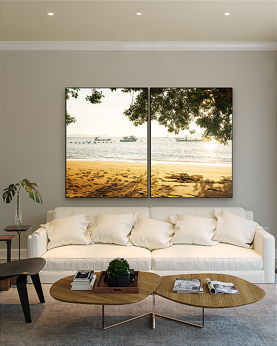 Conjunto com 02 Quadros Decorativos Tarde Luminosa - Artista James Hilton Becker